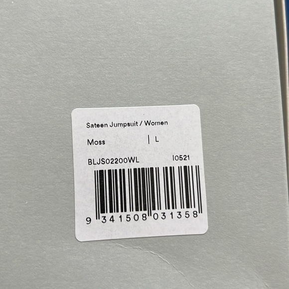 Ettitude Satin Jumpsuit Eco Bamboo Size L In Moss Green - Picture 9 of 9